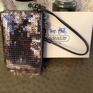 NWOT Coach sequin wristlet